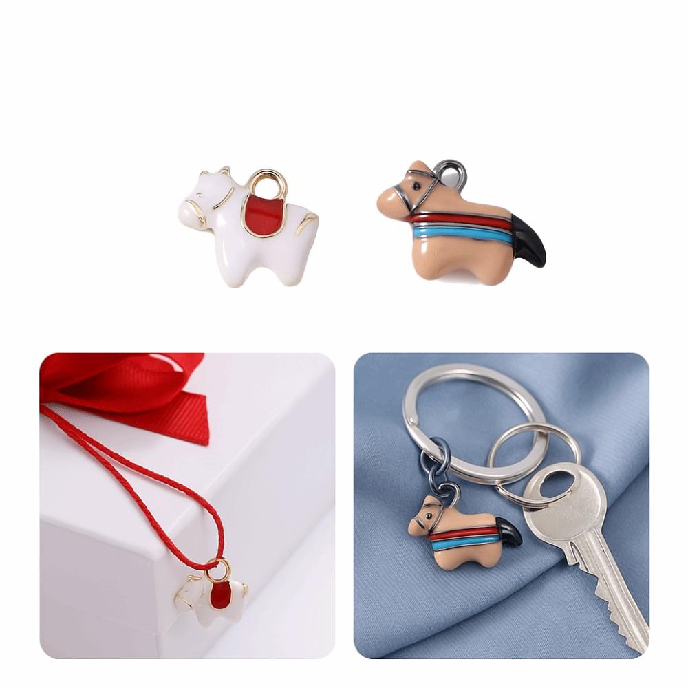 5PCS New Zinc Alloy Animal Pendant Accessories Little Horse Multi-purpose DIY Accessories Necklaces Charms DIY Jewelry Making