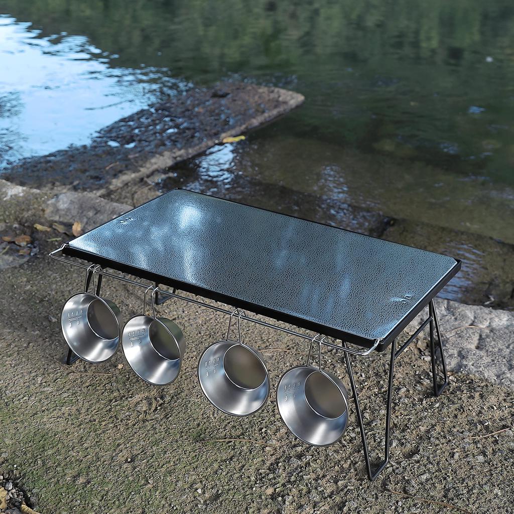 CAMPING MOON Ground Rack, Field Rack, Stainless Steel Top, Set of 2, T-2305-2P