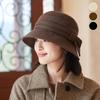 Women's Ribbon Detail Plain Color Bucket Hat Free Size