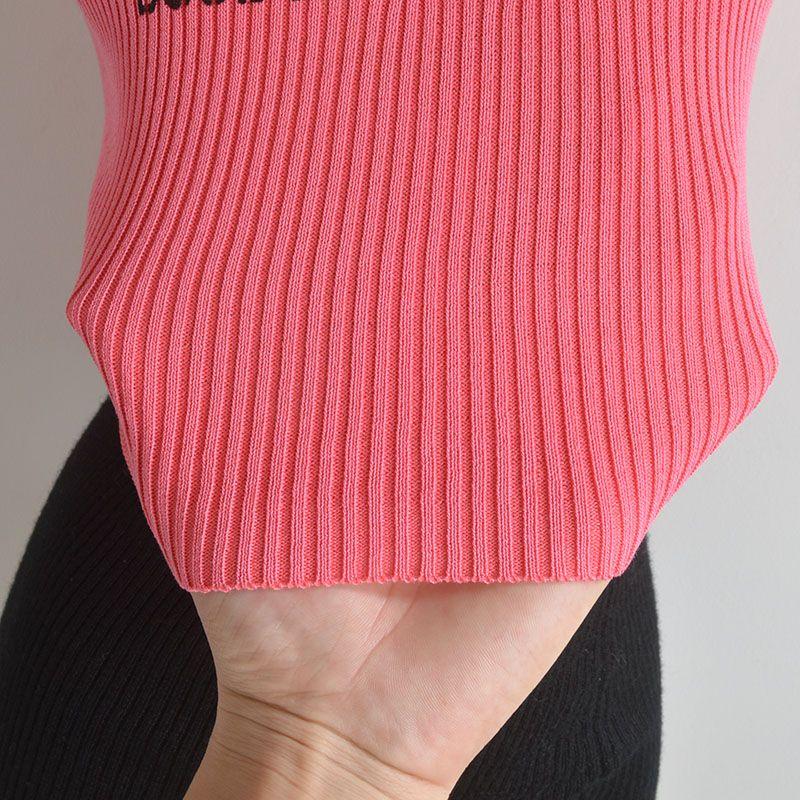 Stylish Heavy Industry Beads Diamond Letters Print Knitting Vest Women's Summer Silm Slim Looking All-Matching Sleeveless Tops