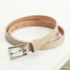 Luxury Design Suede Leather Belt Pin Buckle Frosted Waistband Business Waist Belt  For Women