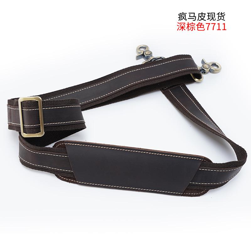 Vintage Fully Cow Leather Replacement Shoulder Strap for Briefcase Luggage Messenger Bag Sling Detachable Shoulder Strap