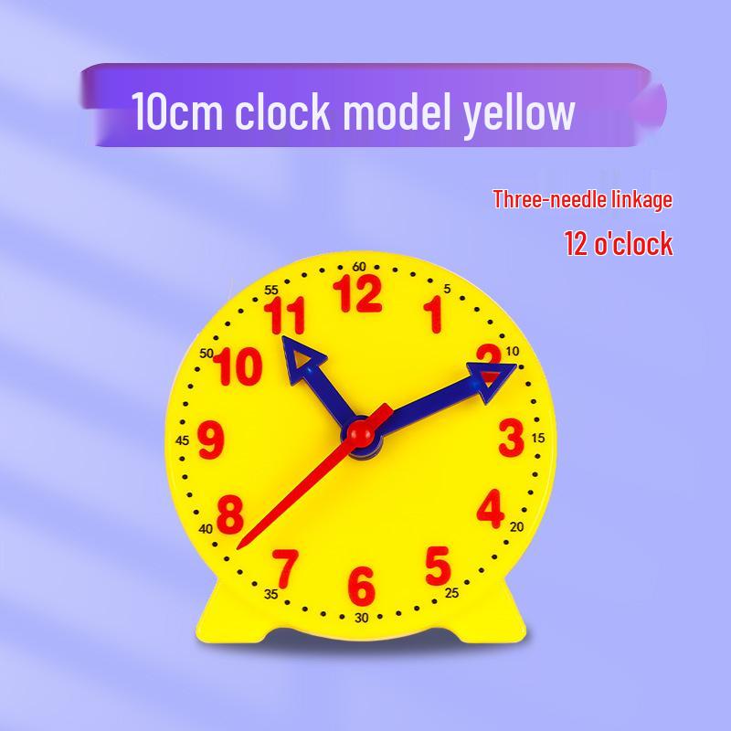 

10cm Three-Hand Clock: Time Recognition Teaching Aid for Primary Students