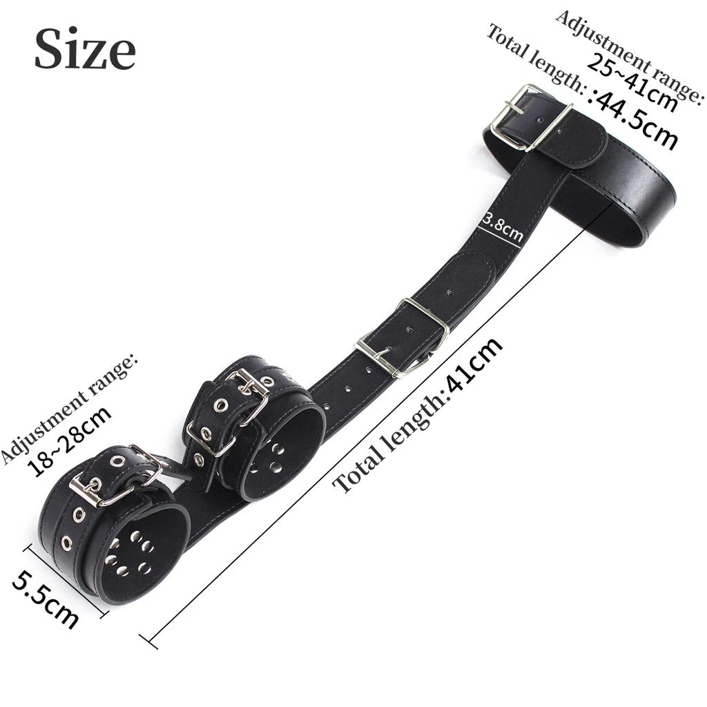 Bondage Wrist Flirting Fetish Backhand Handcuffs Bondage Bed Restraints Leather Adjustable SM Adult Sex Toys for Women Game