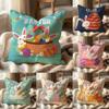 Holiday Easter Cushion Cover MultiScene Pillow Cover for Home  Car  Reversible Soft  Durable for Daily Use