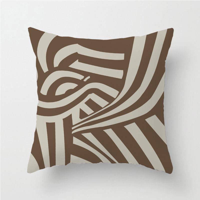 Coffee Colored Geometric Pillow Ins Atmosphere Sofa Cushion Brown Coffee Colored Living Room Cushion Homestay Model Room Pillow