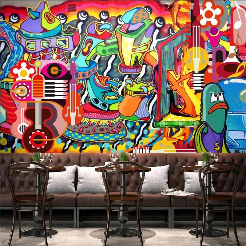 Large Graffiti Photo Wallpaper For Bar Cafe Club Restaurant Industrial Decor Mural Wallpaper