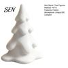 Small Xmas Figurine 3D Printed Snowy Christmas Tree Figurine, Mini Winter Scene Ritual Gifts Tabletop Decor for Home Shelf, Elegant Holiday