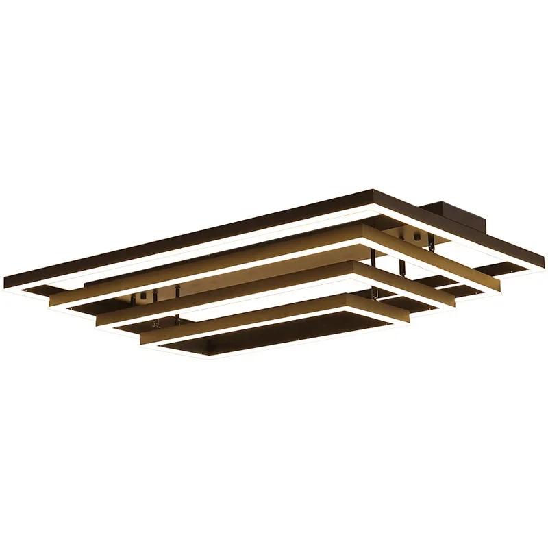 Modern Light Luxury Chandelier Simple Living Room Ceiling Lamp Nordic LED With Remote Control Black Interior Decoration Lamps