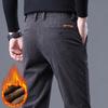 Utumn and Winter Fleece Men's Corduroy Casual Pants Chenille Thick Stretch Business Trousers Mid-rise Thermal Pants