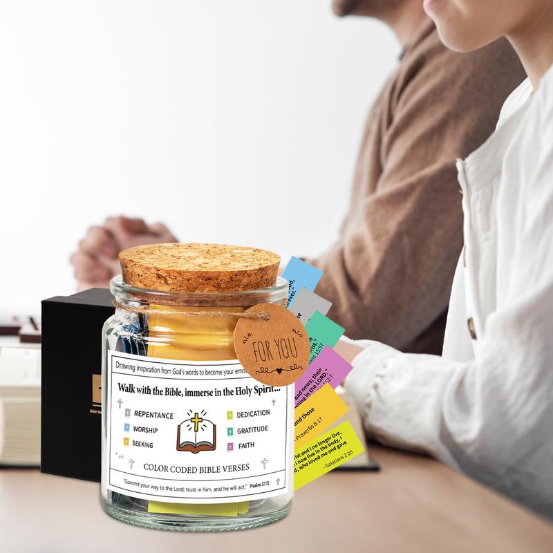 Christian Cards Jar Colorful Bible Verses Jar Handmade Christian Colorful Bible Jar Glass Best Wishes Note For Reading Christmas