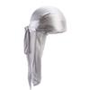 Bandana Turbante Unisex in Seta Imitazione con Lunga Coda, Traspirante, Cappello da Biker Pirata