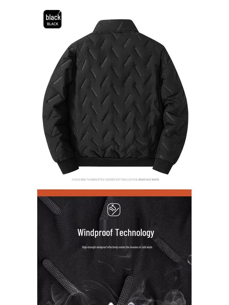 Men's Plus Size Lambswool Cotton Jacket - Velvet, Thick, Warm, Loose Fit for Autumn and Winter