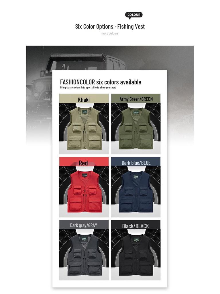 Wasserdichte Weste für Herren mit mehreren Taschen, schnelltrocknend, für Outdoor-Aktivitäten wie Fotografie, Angeln und Bergsteigen