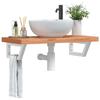 VidaXL Wall-mounted Vanity Shelf Steel and Solid Beech Wood, Floating Vanity Shelf, Vanity Shelf To Place 3302374