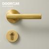 Dooroom Brass Knurled Door Lock Set Modern Gold Black Interior Bedroom Bathroom Double Wood Door Lever Set Dummy Handle Knob