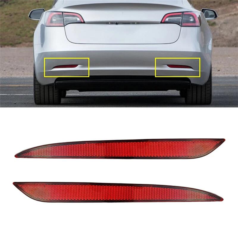 Car Tail Lamp Rear Bumper Brake Light Reflector Warming Lamp Replacement 1077406-00-F 1077407-00-F For Tesla Model 3 2017-
