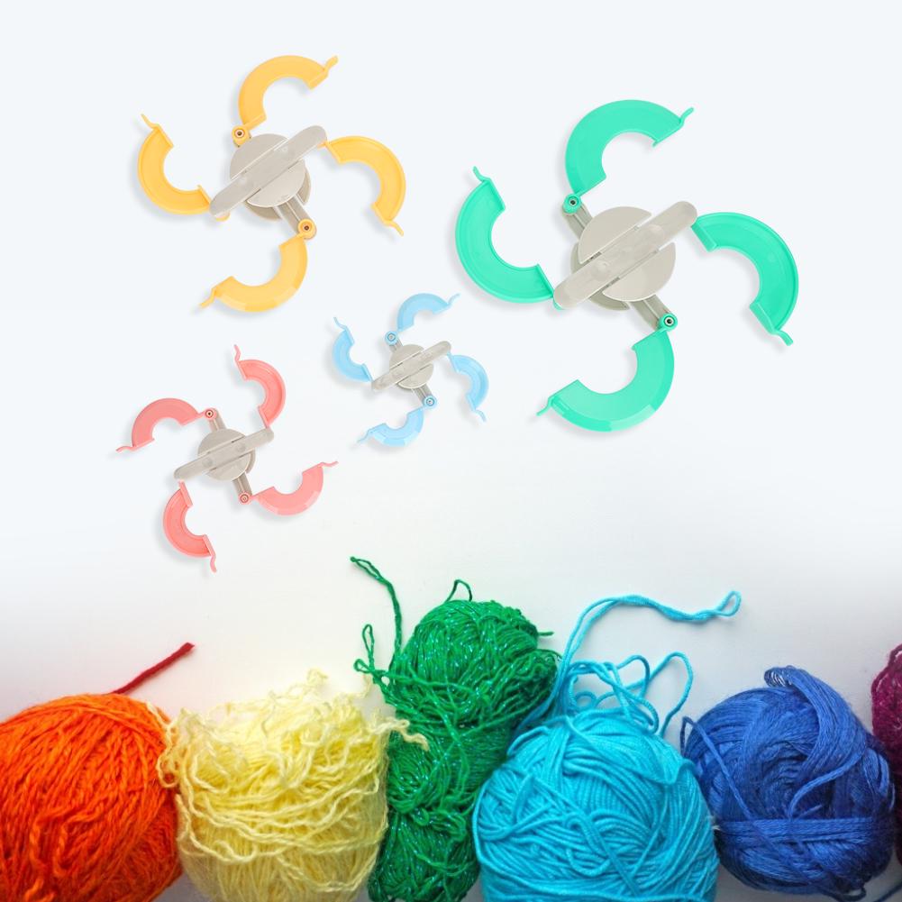 4 Sizes Pompom Maker Plastic DIY Fluff Ball Weaving Needlework Knitting Tools Set