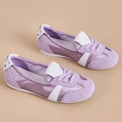 Retro Ballet Sneaker Damen flach Sommer neu zum Schnüren atmungsaktiv Ein-Pedal Mode Einzelne Schuhe