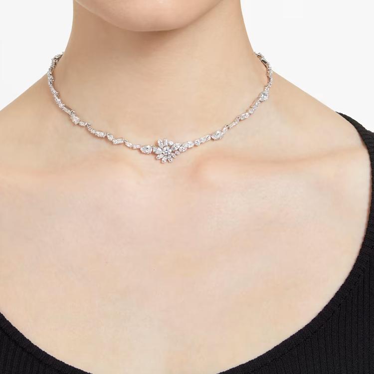 Swarovski Exquisite Blume Mixed Cut Halskette Damen Halskette Weiß 5644666
