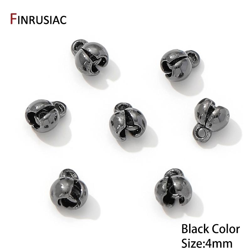 18K Gold Plated Brass End Crimp Beads For Jewelry Making,DIY Bracelets Accessories,Bead Tip Connectors For Jewelry Supplies