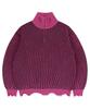 MAHAGRID Cutting Contrast Half Zip-Up Knit Pink(Mg2Efmk641A)