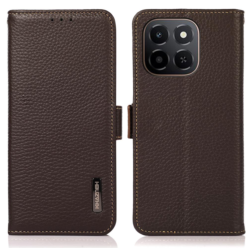 

KHAZNEH для Honor X6c 4G Чехол для телефона Обложка из натуральной коровьей кожи Блокировка RFID Brown