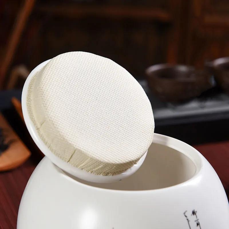 Classical Style Hand-painted Ceramic Tea Cans Non-woven Sealed Tea Storage Tank Household Large Fresh-keeping Moisture-proof Can