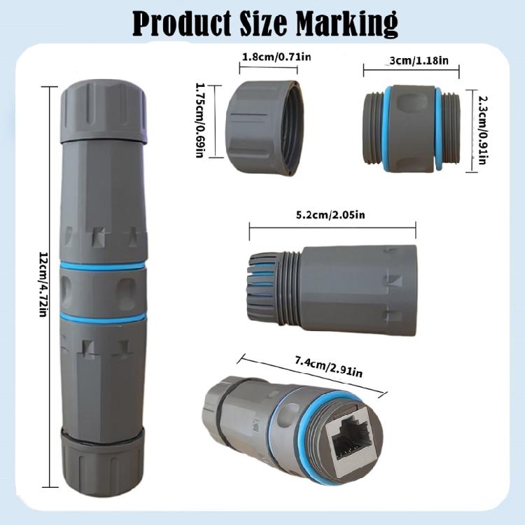 Quick Connection Shielded RJ45 Coupler Cat6 IP68 Waterproof Connector for Reliabled Outdoor Networking