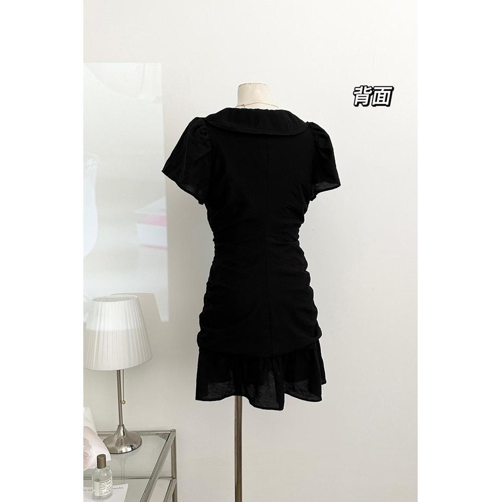 Черное платье-русалка с V-образным вырезом, приталенное, короткое, супер-огонь, летняя мода, новая облегающая юбка для женщин