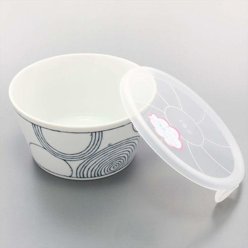 Mino Ware Swirl Pattern Non-Wrap Small Bowl with Lid, Microwave Pack, Approx. 13cm, Microwave and Dishwasher Safe, Japanese Tableware, Storage Contain