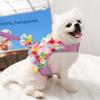 Kawaii Dog Harness Leash Set Floral Design Pet Chest Strap Pet Vest Style Harness  Training Use