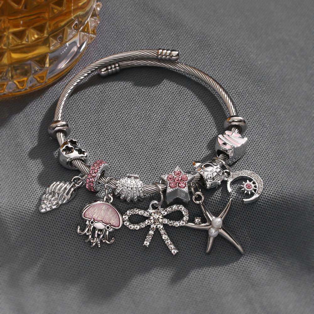 Bracciale Polpo Mondo Marino Con Strass Regolabile Gioiello Unisex Per Regalo Moda