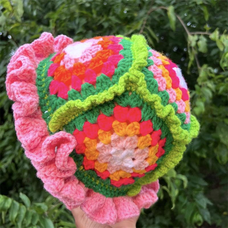 

Новая шапка-медуза ручной работы с цветными блоками, модная и персонализированная шапка для взрослых Adult 57-59cm