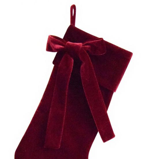 Stockings for Gifts 19 Inch Velvet Christmas Stocking with Bow, Soft Large Fireplace Hanging Tree Ornaments Sock Plush Cuff Mantel, Holiday