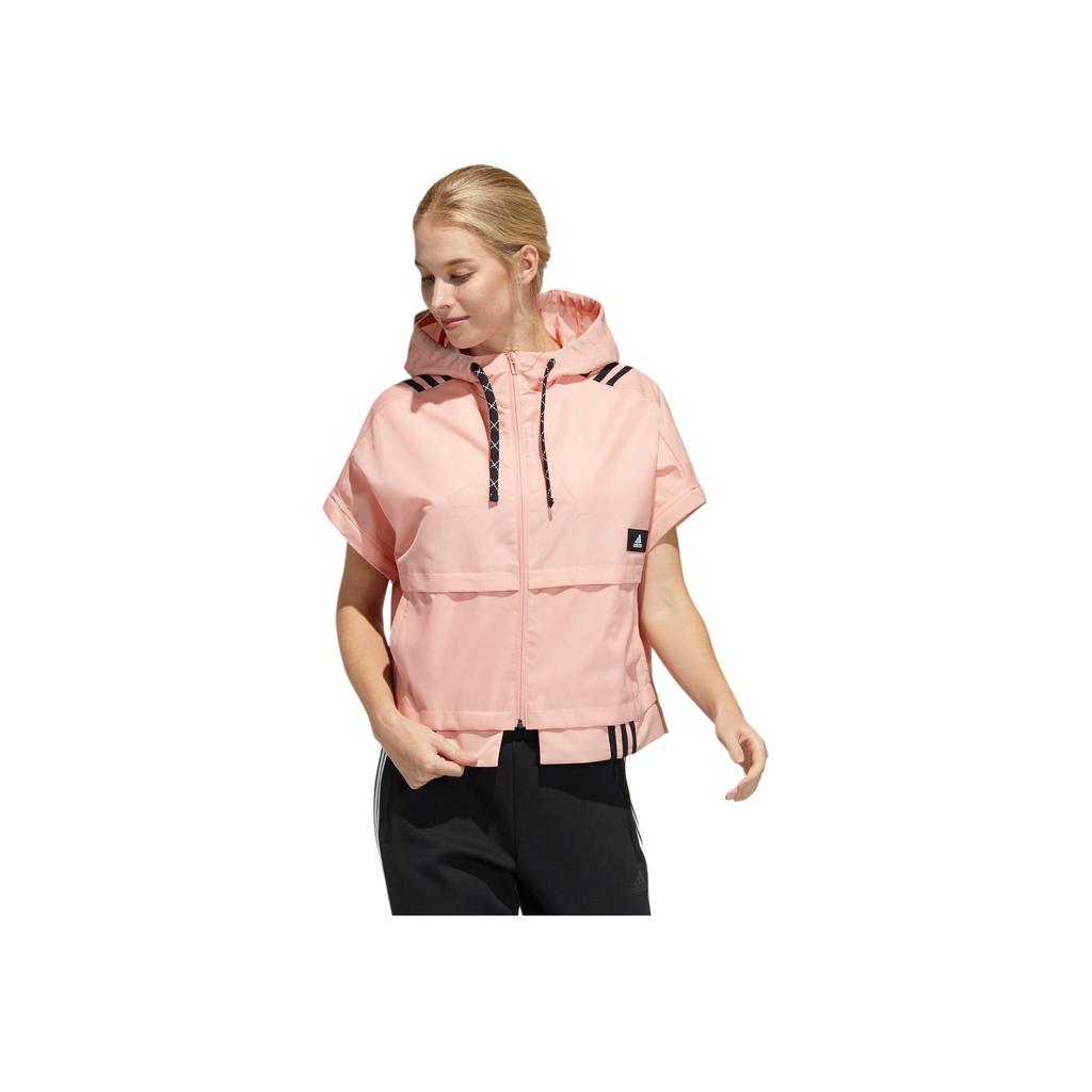Adidas Detachable Hooded Slim Fit Sports Jacket Women Jacket Pink GT4405