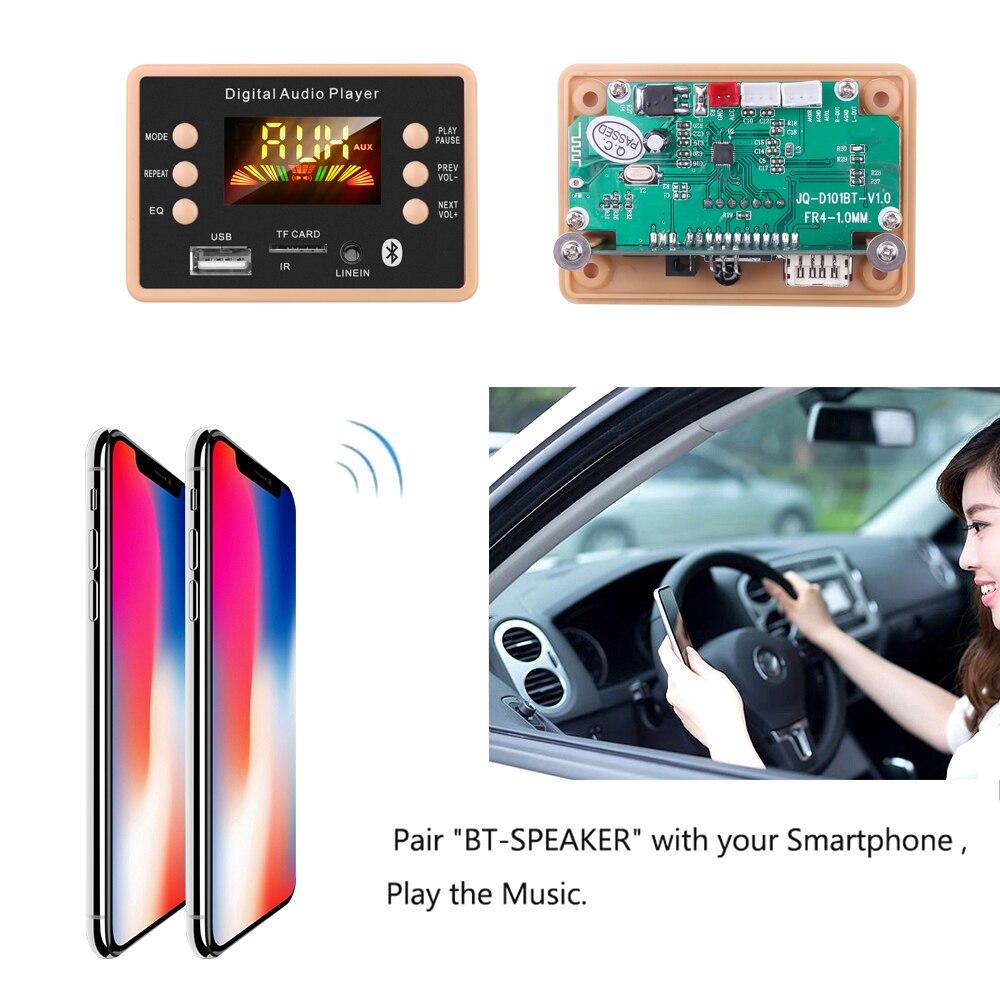 Bluetooth 5.0 MP3 Decoder Decoding Board Module 5V 12V Car USB MP3 Player WMA WAV TF Card Slot / USB / FM Board Module (Not Include Battery)