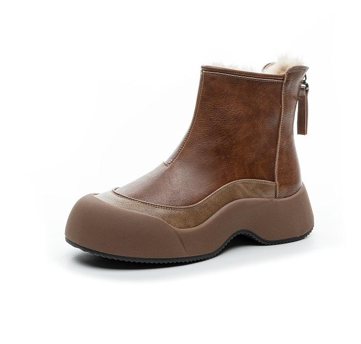 9969 Leather High-top Shoes Children's New Versatile Autumn and Winter Platform Sports and Leisure Shoes
