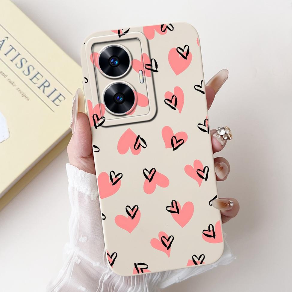 For Realme C55 Case RMX3710 Silicone Cute Cat Fashion Butterfly Flowers Love Painted Cover For Realme Narzo N55 Phone Case Funda