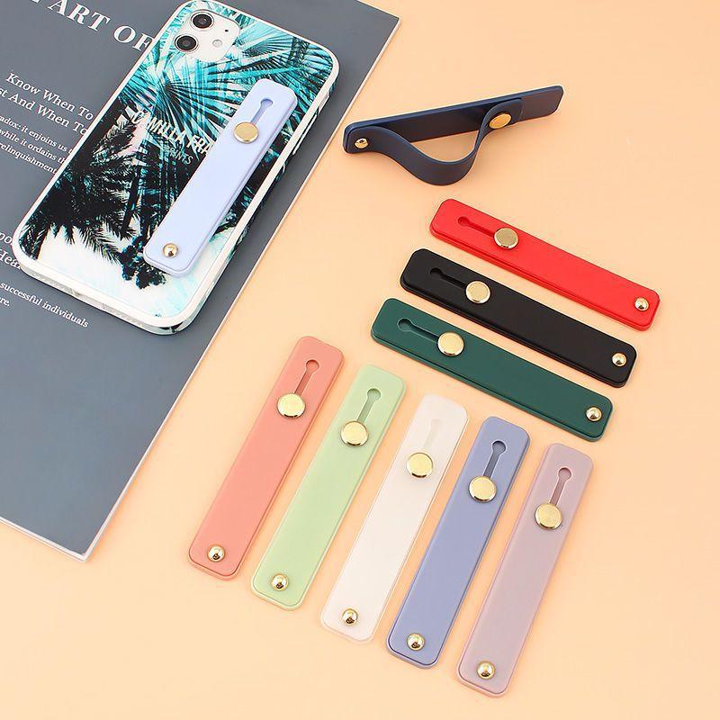 Wrist Band Hand Band Finger Grip Mobile Phone Holder Stand Push Pull Universal Plain Color Phone Socket Holder for iPhone Xiaomi 5