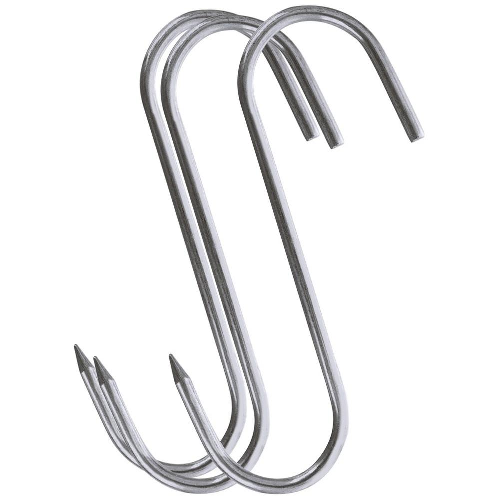 Orion Set of 3 Stainless Steel S-Shaped Smoking Hooks, 13.5 x 9 cm