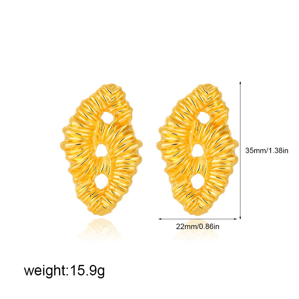 Exaggerated Irregular Metal Lava Textured Stainless Steel Open Bracelet Fashion Gold Plated Cuff Bracelet Vintage Women Jewelry