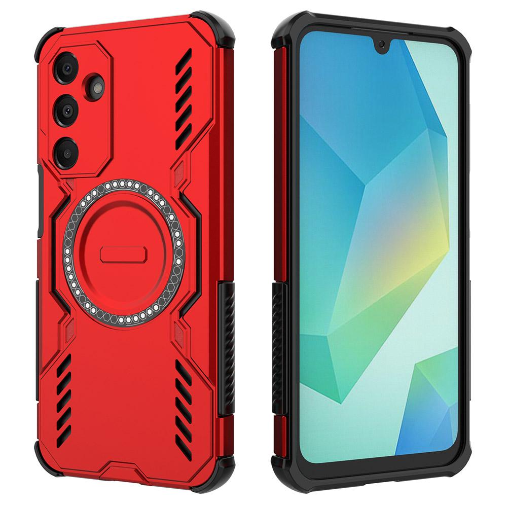 

For Samsung Galaxy A16 5G/4G Magnetic Case Butterfly Armor Hollow Heat Dissipation PC + TPU Phone Cover B