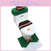 Christmas Themed Santa Claus Snowman Pattern Toilet Cover Three Piece Set For Holiday Bathroom Decor