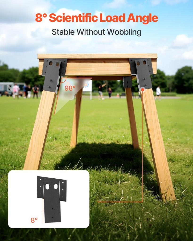 Compound Angle Platform Brackets Fit 3.5x3.5 In/88.9x88.9 Mm Lumber 8 Pcs