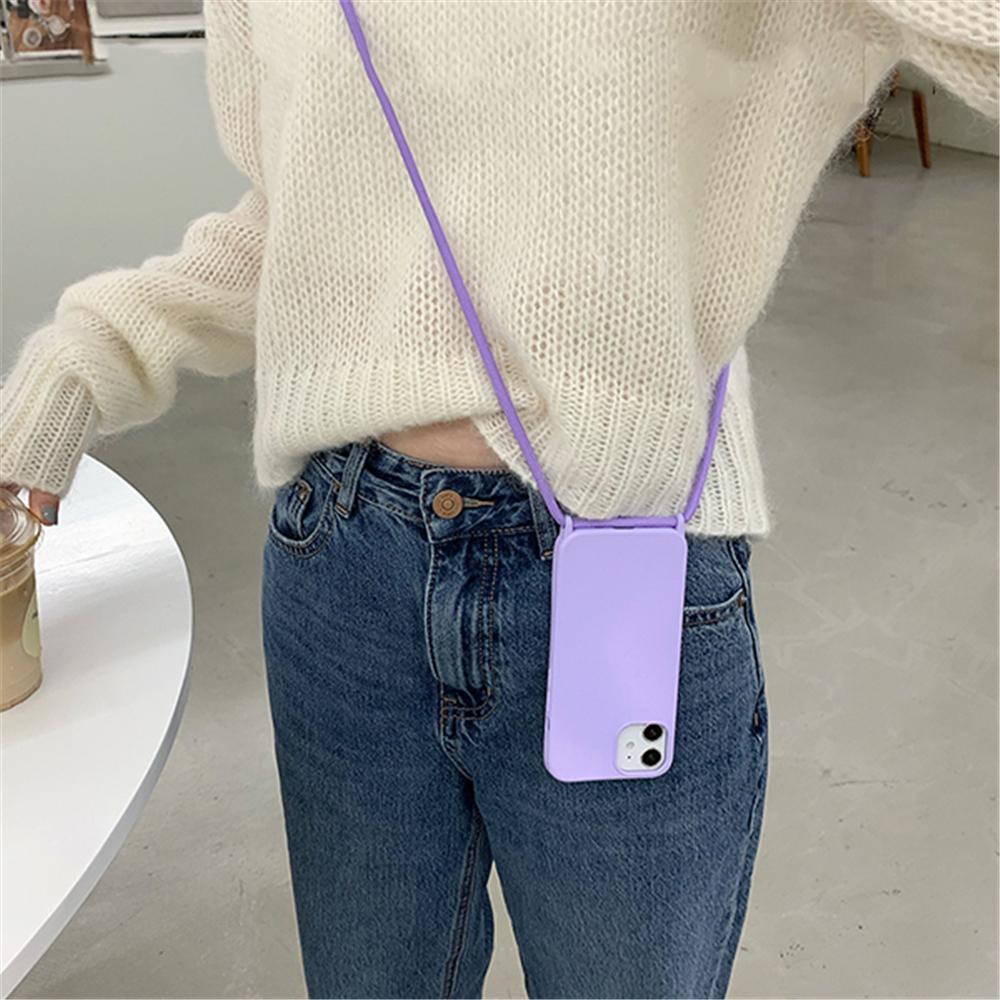 Cordon Tour de Cou Cordon Silicone Liquide Coque Pour iPhone 13 16 12 Mini 14 15 Pro Max X XS XR 7 8 Plus SE Sangle Collier Housse Souple