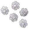 5 PCS DIY Crafts Zircon Rhinestone Buttons Silver Flower Zircon Silver Rhinestone Buttons 16mm Buttons for Sewing Fancy Clothes