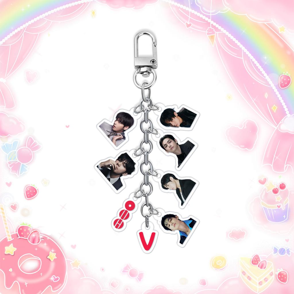 BTS Llavero Cadena de Fotos Arirang Tour, Colgante Mini Retrato de Miembro Acrílico con Etiqueta de Logo, Colgante de Bolsa Coleccionable para Fans Kpop ARMY