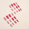 Rose red flower almond nail round head solid color European and American ins style special fashion nail piece