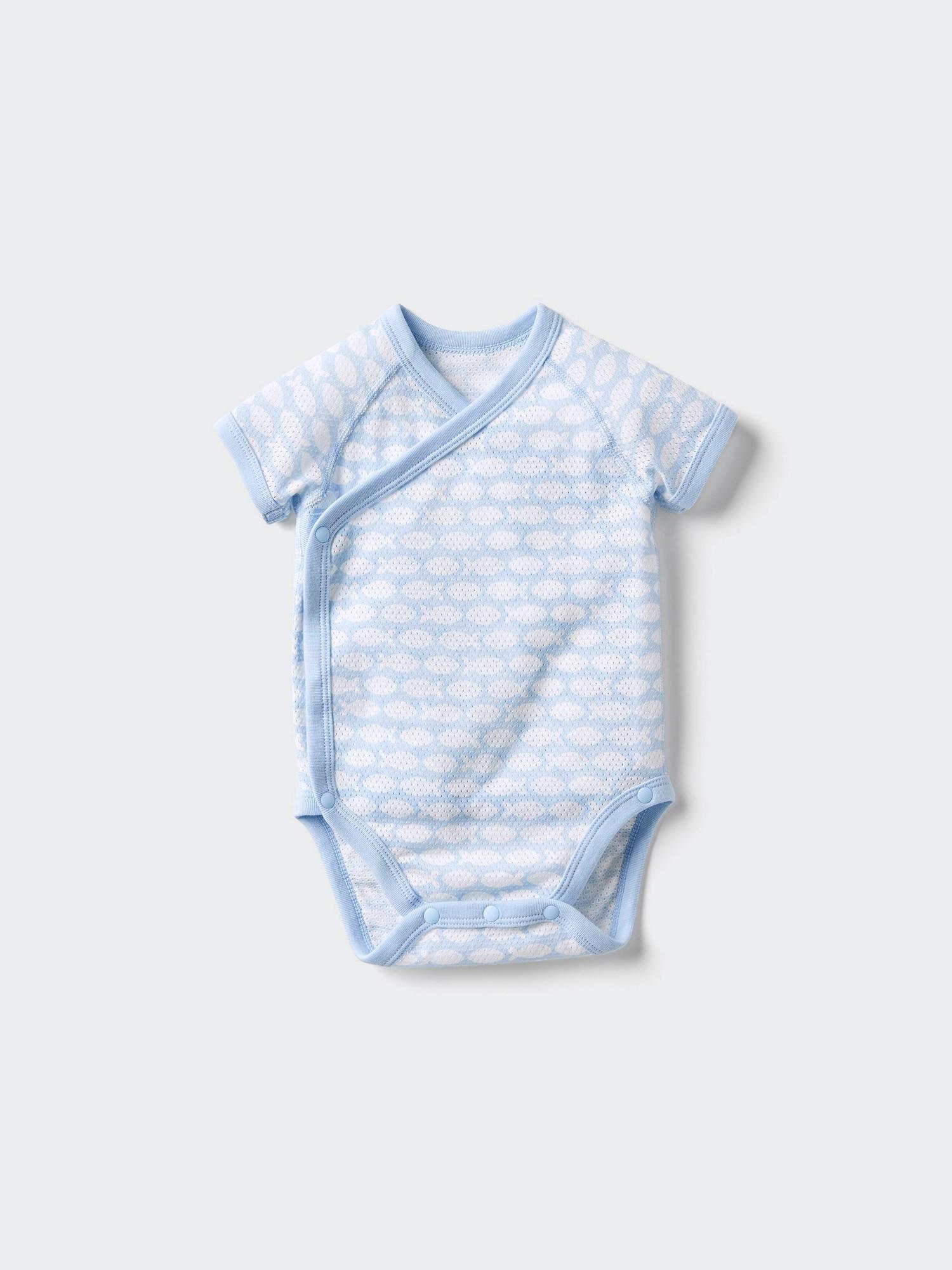 

Uniqlo Bn Joy Of Print Хлопковый сетчатый внутренний комбинезон с коротким рукавом 60 см 63 BLUE/BABY 60